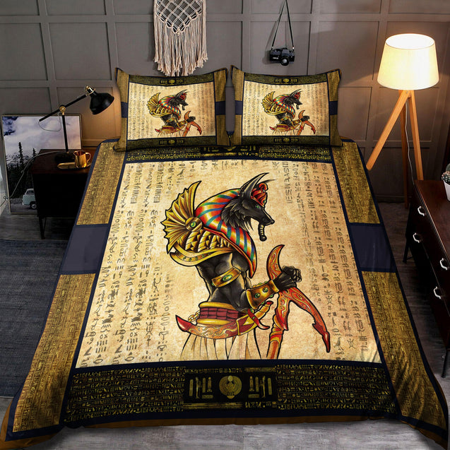 Ancient Egyptian Anubis Bedding Set Pi03072005-Bedding-MP-Twin-Vibe Cosy™