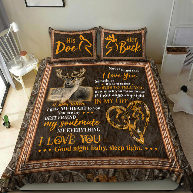 Deer Lovers: Romantic Bedding Set Pi24082003