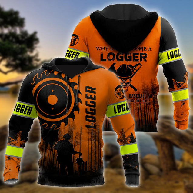 Logger Circle Saw Blade Man Orange Unisex Shirts TR0910203