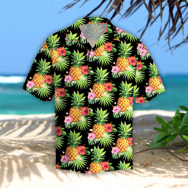 Pineapples Hibiscus Tropical Hawaii Shirt - Amaze Style™-Apparel