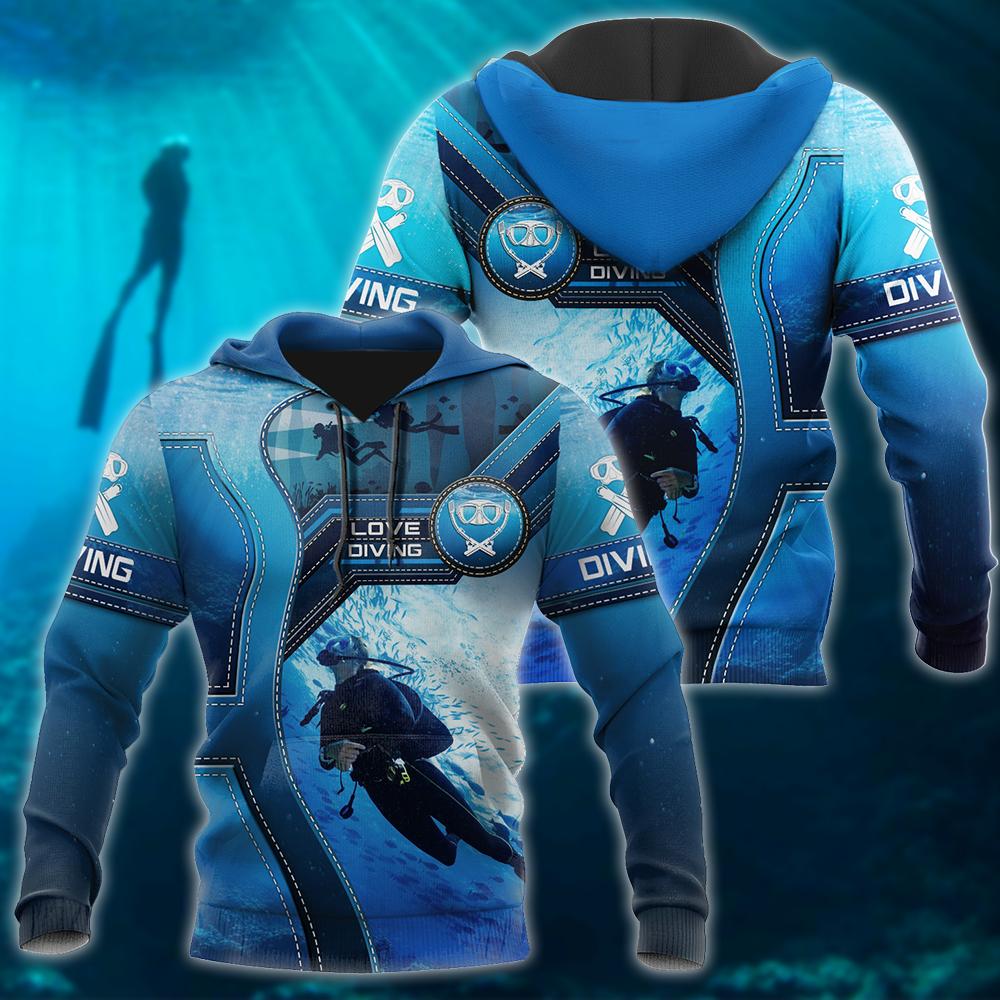 Scuba Diving 3D All Over Printed Shirts For Men and Women-ALL OVER PRINT HOODIES-HP Arts-Hoodie-S-Vibe Cosy™