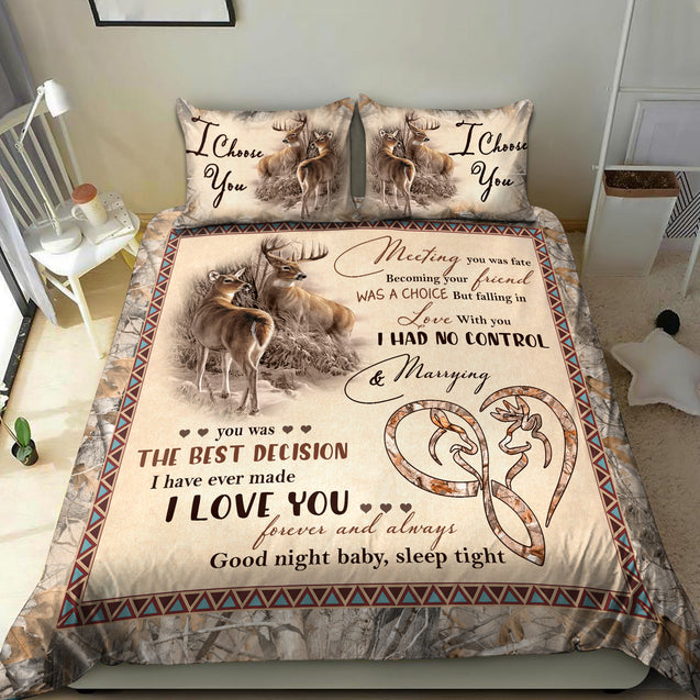 Deer Lovers: Romantic Bedding Set Pi24082002