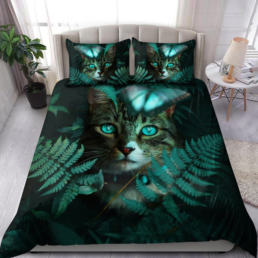Cat And Leaf Bedding Set Pi24072003-LAM-BEDDING SETS-LAM-US Twin-Vibe Cosy™