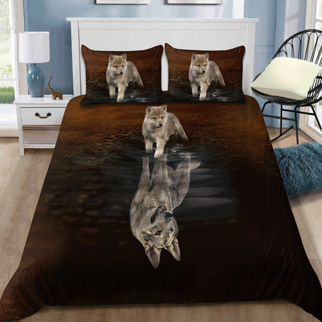 Wolf Reflection The Flow Of Life Bedding Set-MEI