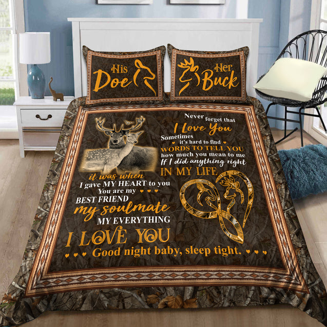 Deer Lovers: Romantic Bedding Set Pi24082003