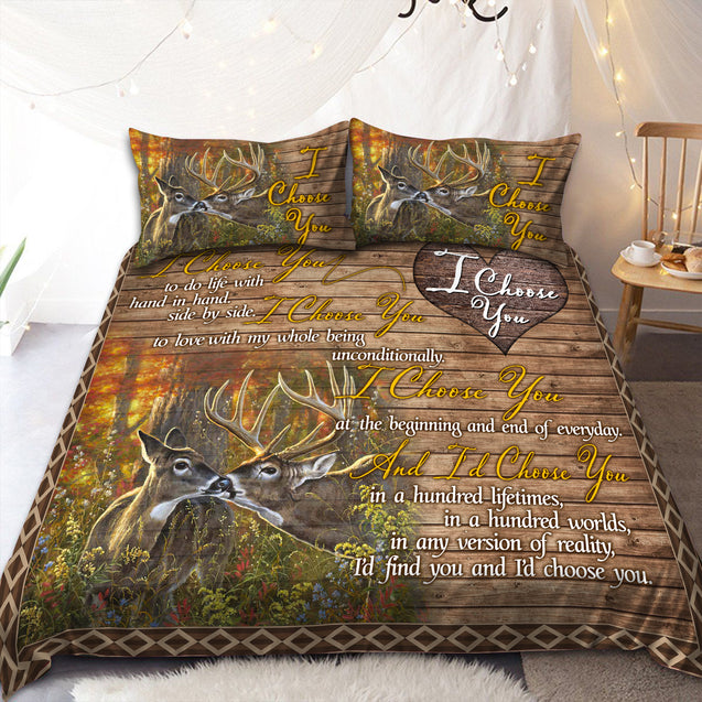 Deer Lovers: Romantic Bedding Set Pi17082004