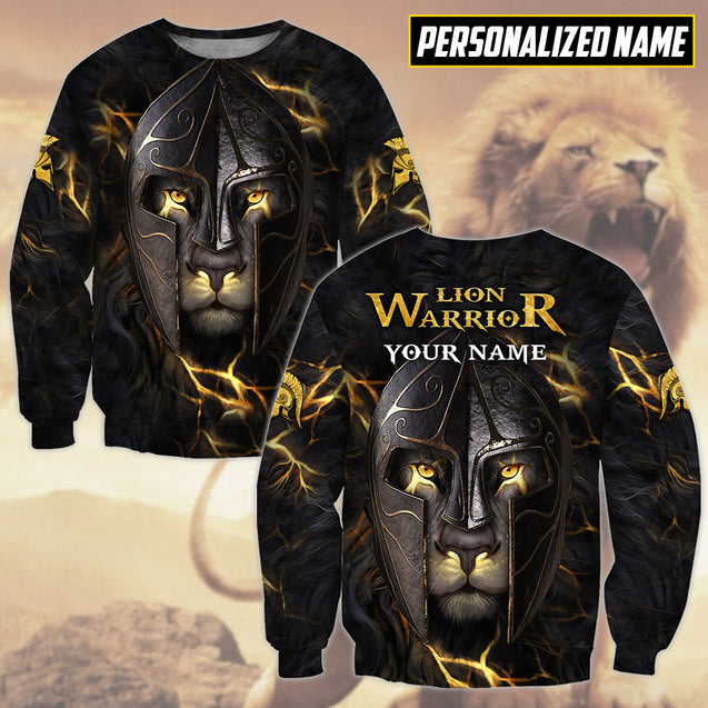 Custom Name Lion Warrior 3D All Over Printed Shirt for Men and Women