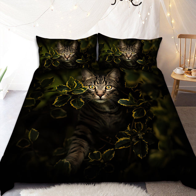 Cat And Leaf Bedding Set Pi24072002-LAM-BEDDING SETS-LAM-US Twin-Vibe Cosy™