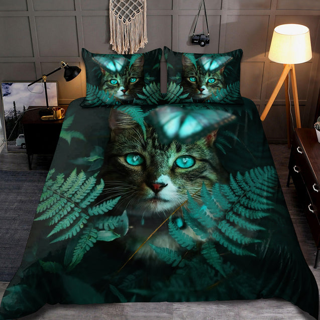 Cat And Leaf Bedding Set Pi24072003-LAM-BEDDING SETS-LAM-US Twin-Vibe Cosy™