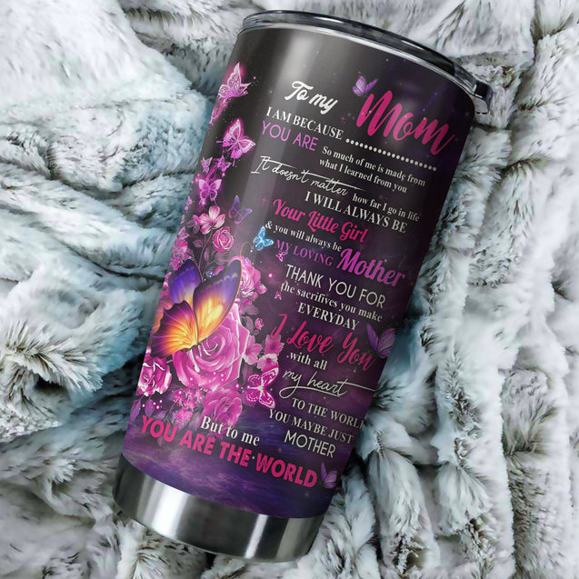 To My Mom Purple Butterfly Stainless Steel Tumbler 20 Oz Pi270401-Tumbler-NM-Vibe Cosy™