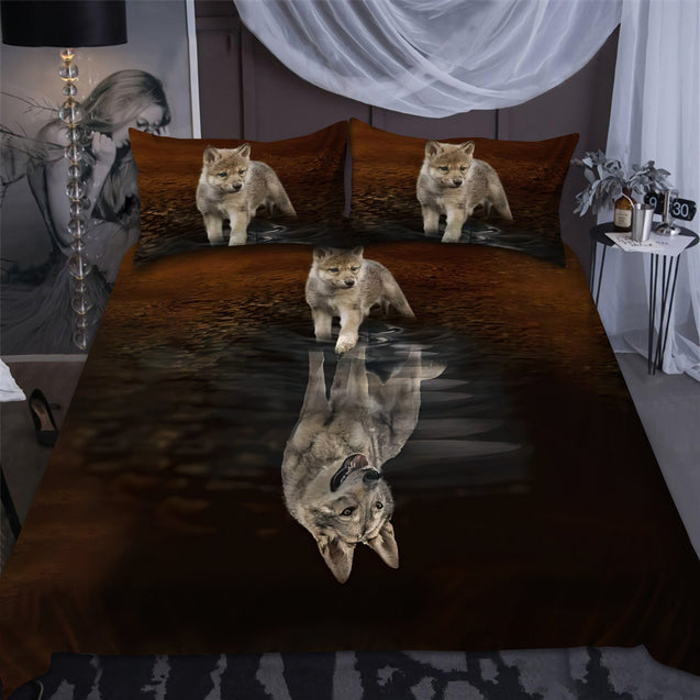 Wolf Reflection The Flow Of Life Bedding Set-MEI