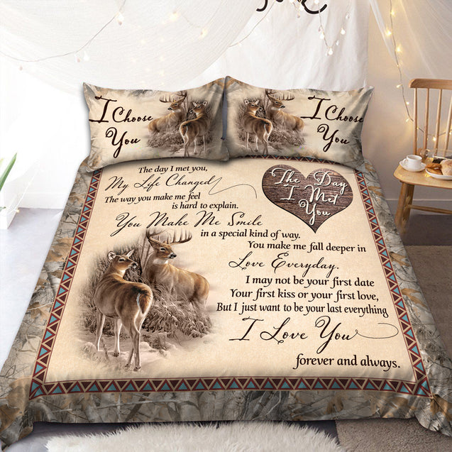 Deer Lovers: Romantic Bedding Set Pi24082001