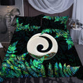 Koru Spiral Silver Fern Paua Shell Bedding Set DL1006205