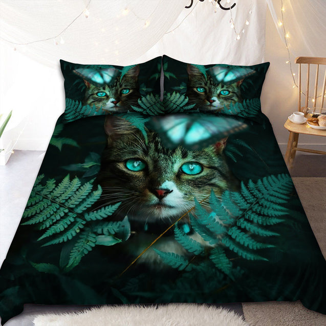 Cat And Leaf Bedding Set Pi24072003-LAM-BEDDING SETS-LAM-US Twin-Vibe Cosy™