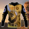 Lion in Wildlife Over Printed Hoodie