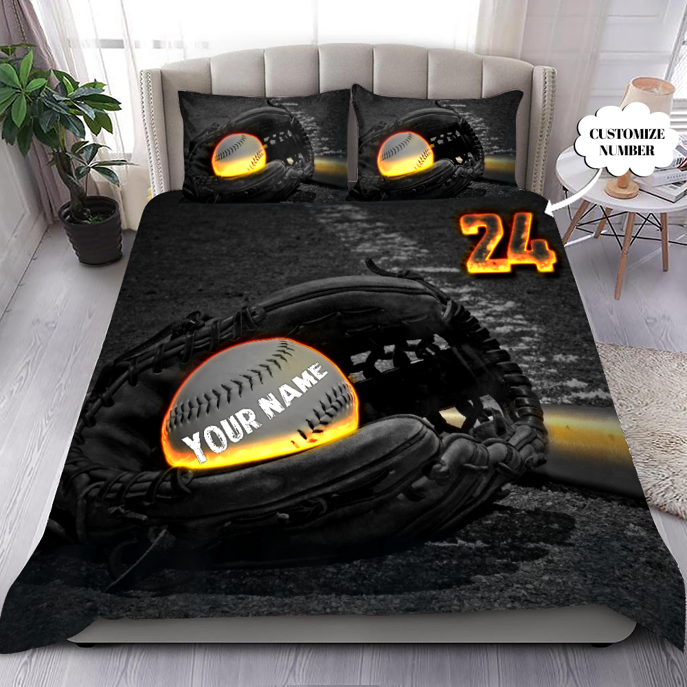 Softball & Baseball Love Custom Bedding Set with Your Name and Your Number MH1007202-Quilt-SUN-King-Vibe Cosy™