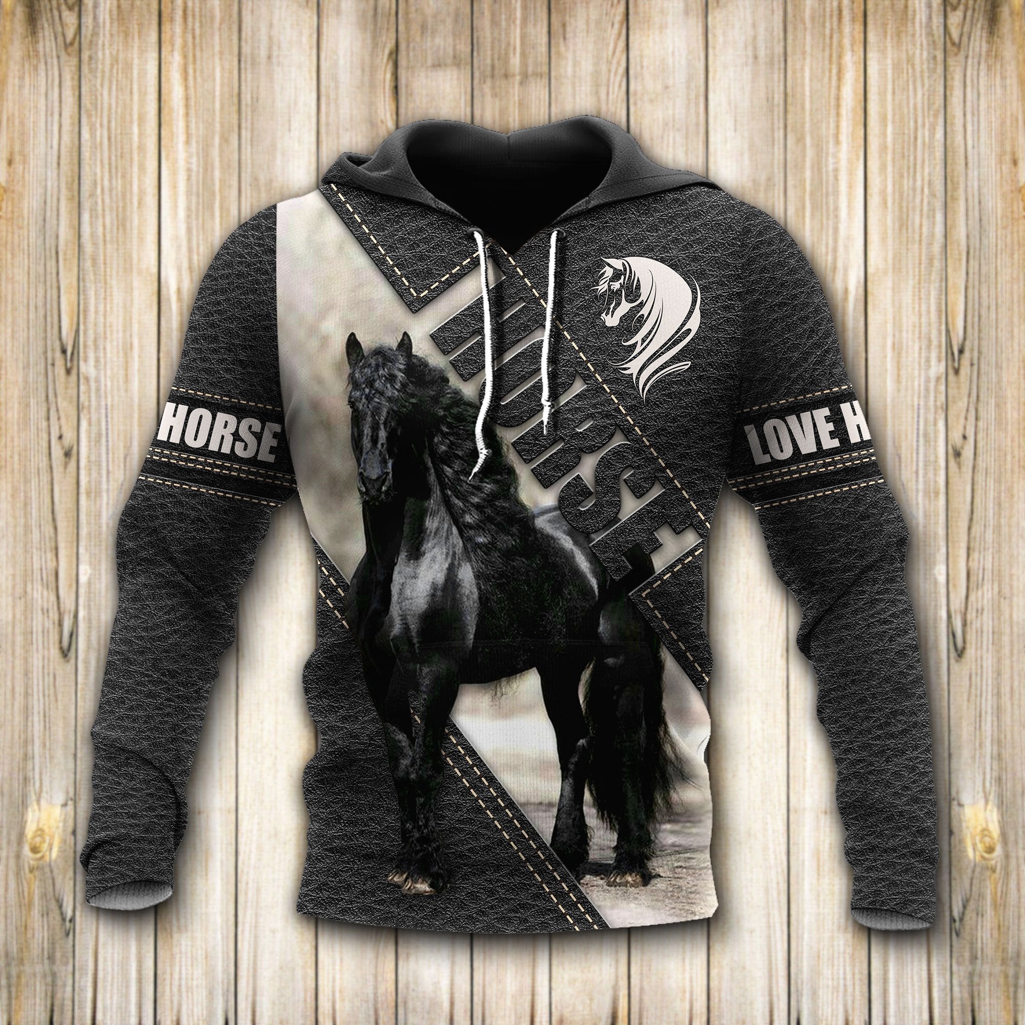 Black Horse 3D All Over Printed Hoodie Pi112058XT