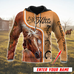 Personalized Love Horse  3D All Over Printed Unisex Shirts Pi112038