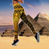 Queen of Egyptian Tattoos Legging + Hollow tank combo for women