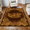 Love Bass Fish antique golden frame 3d printed Rug