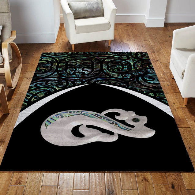 New Zealand Maori Manaia Paua Shell - Circle Style Rug MP15072002