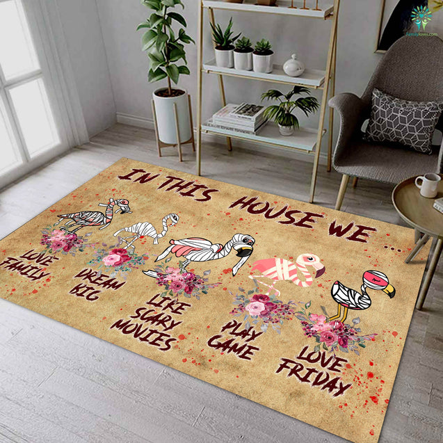 In This House Flamingos Horror Rug MH270820-MEI