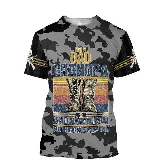 I'm a Dad Grandpa and a veteran 3d all over printed shirts for men and women MH190520-Apparel-Huyencass-T-Shirt-S-Vibe Cosy™