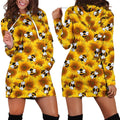 All Over Printing Bee Hoodie Dress-Apparel-Phaethon-Hoodie Dress-S-Vibe Cosy™