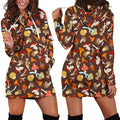 All Over Printing Red Mushroom Hoodie Dress-Apparel-Phaethon-Hoodie Dress-S-Vibe Cosy™