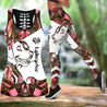 Labrador pink tattoos legging + hollow tank combo DD08272001