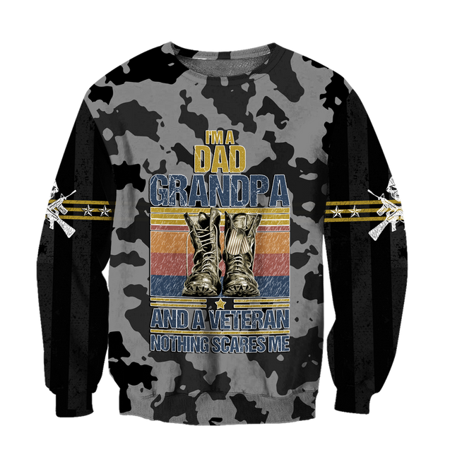 I'm a Dad Grandpa and a veteran 3d all over printed shirts for men and women MH190520-Apparel-Huyencass-Sweat Shirt-S-Vibe Cosy™