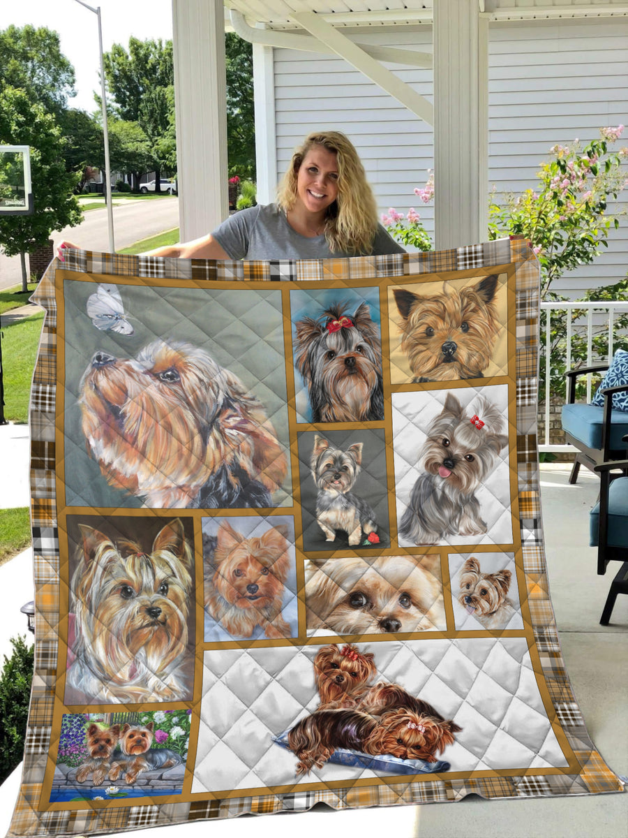 Premium Yorkshire Terrier Loving Dogs Quilt