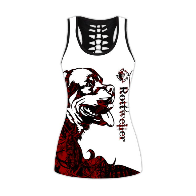 Rottweiler red tattoos legging + hollow tank combo DD07272001S-Apparel-HG-No legging-S-Vibe Cosy™