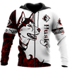 Husky red custom 3d hoodie shirt for men and women DD08122002S