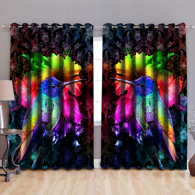 Rainbow Hummingbird Window Curtains By ML-ML-52'' x 63''-Vibe Cosy™