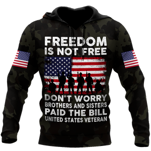 Veteran Freedom is not Free 3D all over printed shirts for men and women DD05252001-Apparel-Huyencass-Hoodie-S-Vibe Cosy™