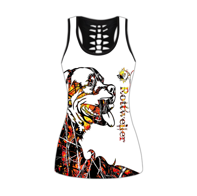 Rottweiler orange tattoos legging + hollow tank combo DD07302006S-Apparel-HG-No legging-S-Vibe Cosy™