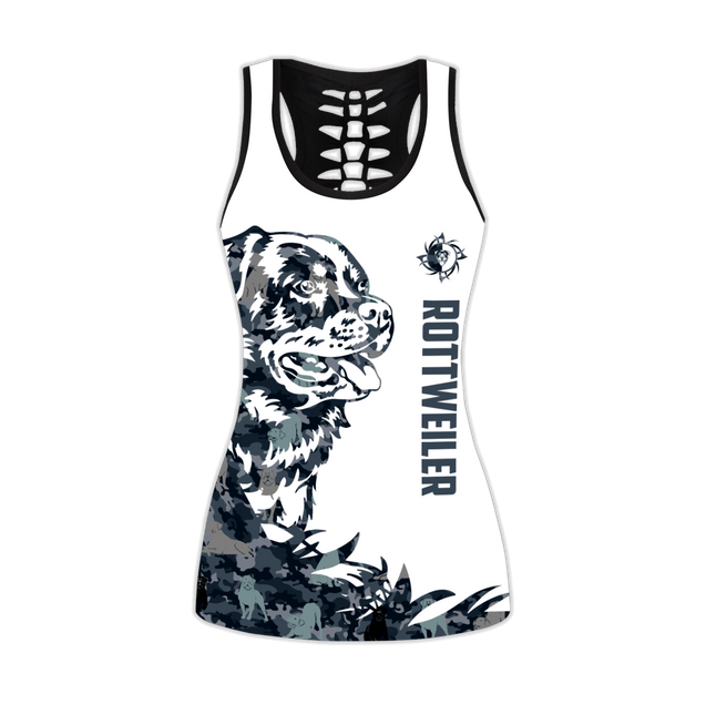 Rottweiler tattoos legging + hollow tank combo DD07302002-Apparel-HG-No legging-S-Vibe Cosy™