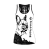 French bulldog black tattoos legging + hollow tank combo DD08142004S