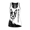 Boston Terrier black tattoos legging + hollow tank combo DD09172002S