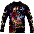 Rottweiler and Butterfly 3D All Over Print Hoodie