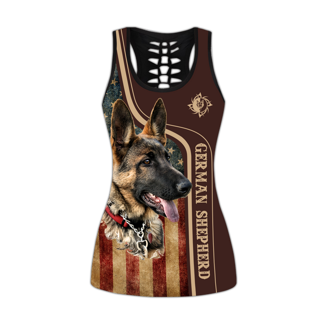 German shepherd tattoos legging + hollow tank combo DD07312002