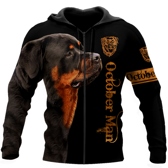 Rottweiler october man 3d hoodie shirt for men and women DD08312004