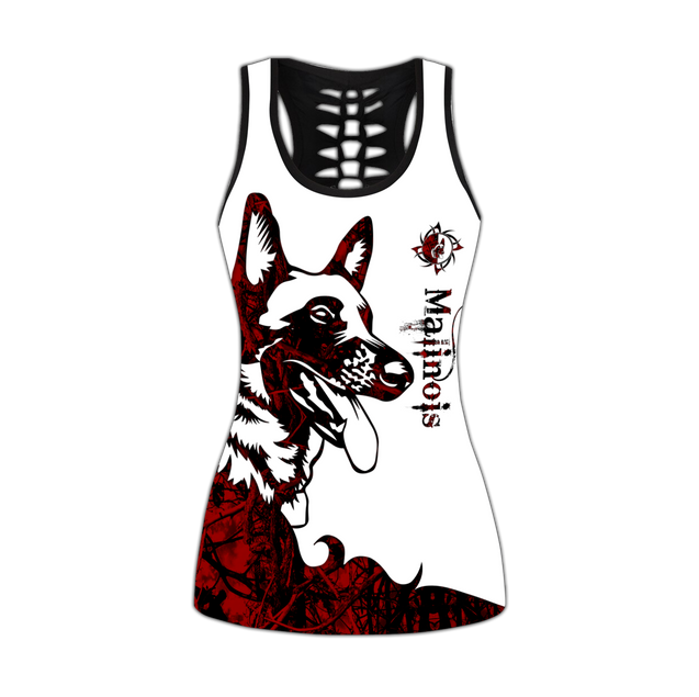 Malinois red tattoos legging + hollow tank combo DD08122005