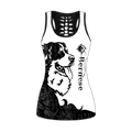 Bernese black tattoos legging + hollow tank combo DD08222001S