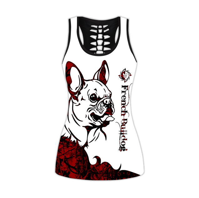 French bulldog red tattoos legging + hollow tank combo DD07252003S-Apparel-HG-No legging-S-Vibe Cosy™