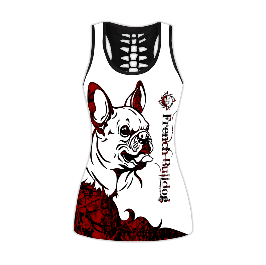 French bulldog red tattoos legging + hollow tank combo DD07252003S-Apparel-HG-S-S-Vibe Cosy™