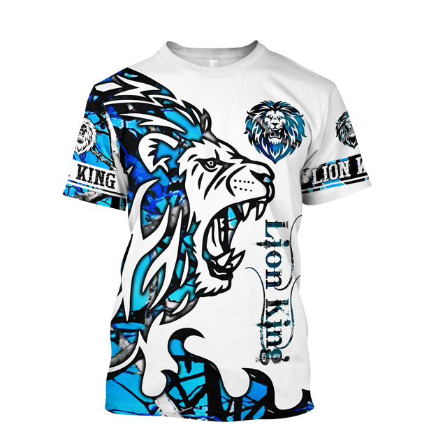 Beautiful Lion blue Tattoo camo 3D all over printed shirts for men and women DD05272003S-Apparel-Huyencass-T-Shirt-S-Vibe Cosy™