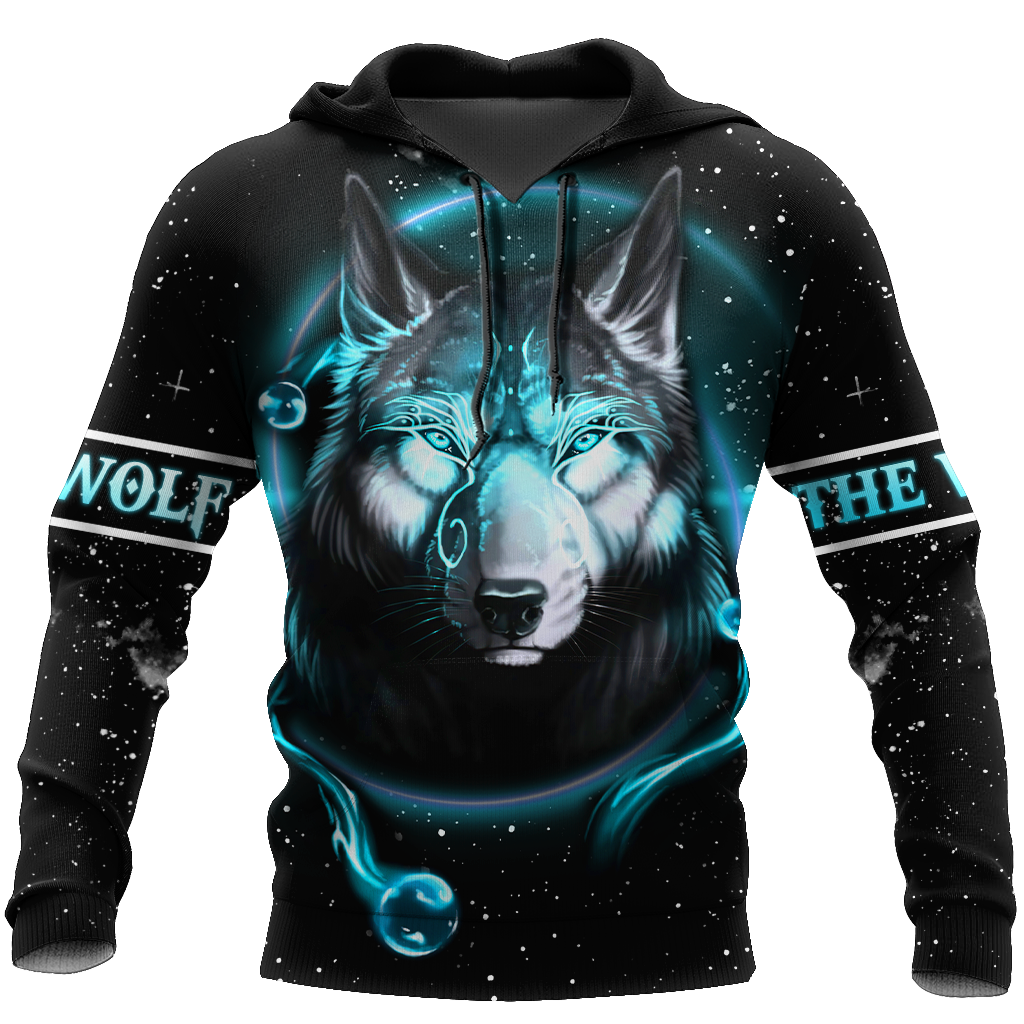 Love Gift Unisex All Over Printed Wolf Couple Hoodie MEI