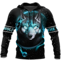 Love Gift Unisex All Over Printed Wolf Couple Hoodie MEI